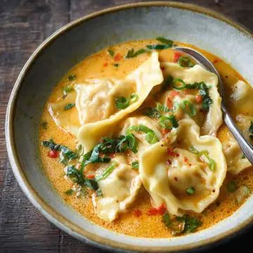 Thai Coconut Curry Dumpling Soup