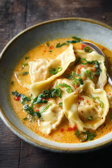 Thai Coconut Curry Dumpling Soup