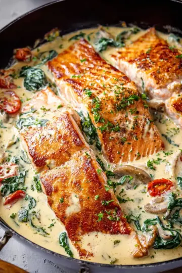 Creamy Garlic Butter Tuscan Salmon