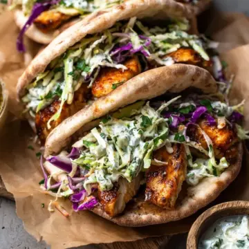 Sheet Pan Chicken Pitas with Herby Ranch Slaw