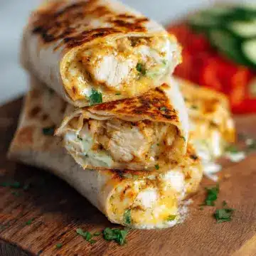 Cheesy Garlic Chicken Wraps