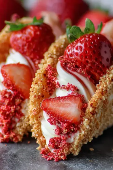 Strawberry Crunch Cheesecake Tacos