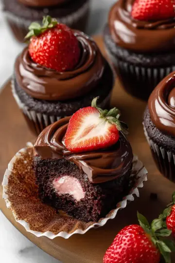 Chocolate Covered Strawberry Cupcakes