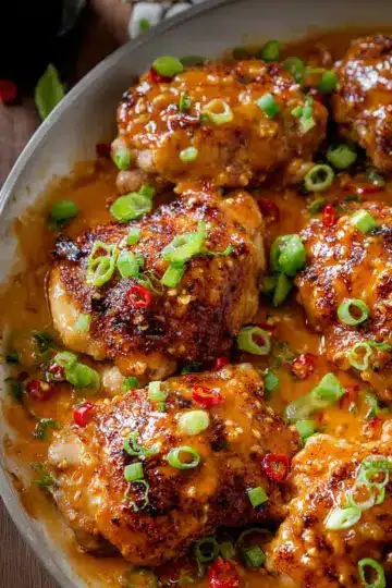 Skillet Bang Bang Chicken Thighs
