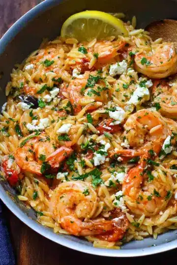 Shrimp Orzo Recipe With Feta and Tomatoes