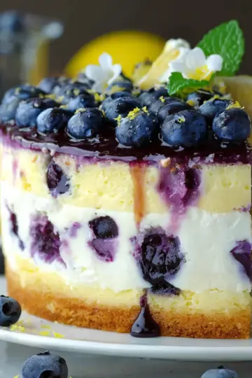 Lemon Blueberry Cheesecake Cake