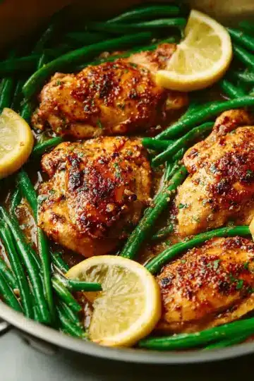 Lemon Garlic Butter Chicken and Green Beans Skillet