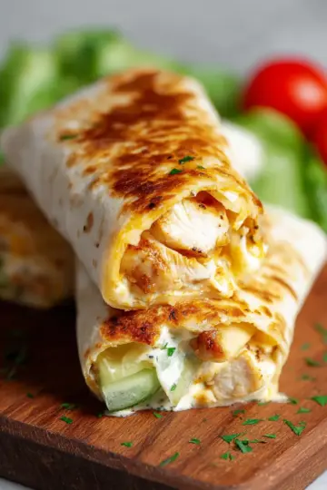 Cheesy Garlic Chicken Wraps