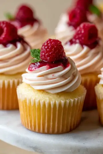 Lemon Raspberry Jam Cupcakes