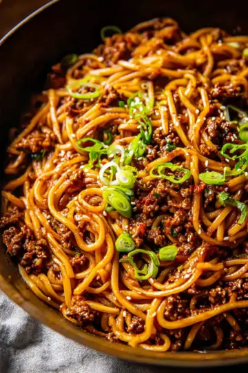 Mongolian Ground Beef Noodles