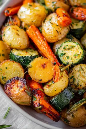 Garlic Herb Roasted Potatoes, Carrots, and Zucchini