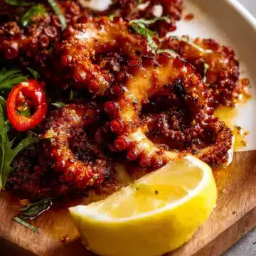 Crispy marinated baby octopus