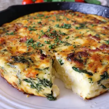 Crustless Cottage Cheese & Spinach Quiche