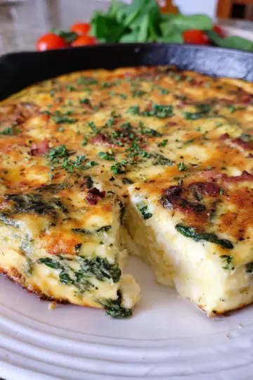 Crustless Cottage Cheese & Spinach Quiche