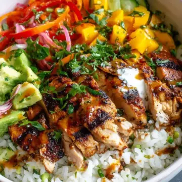 Summer Grilled Chicken and Rice Bowl