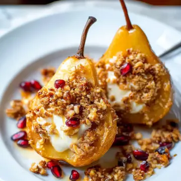 Baked Pears with Crumble Topping