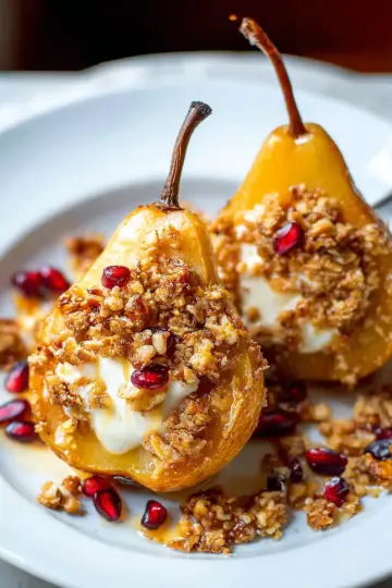Baked Pears with Crumble Topping
