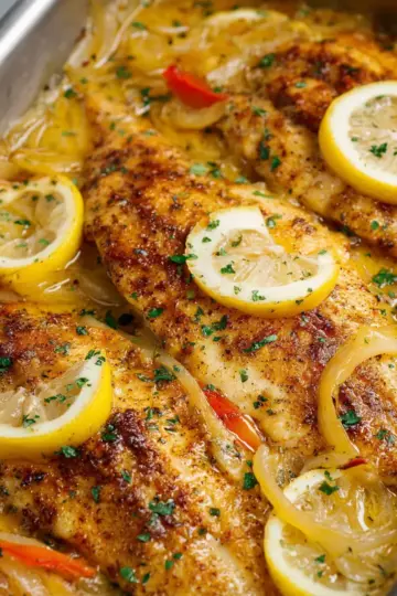 Baked Tilapia In Lemon Garlic Sauce