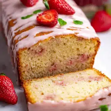 Strawberry Pound Cake with Sweet Glaze