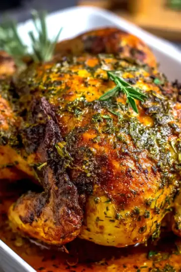 Garlic Herb Butter Roasted Chicken