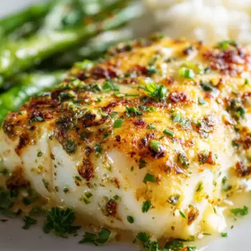 Garlic Parmesan Baked Halibut