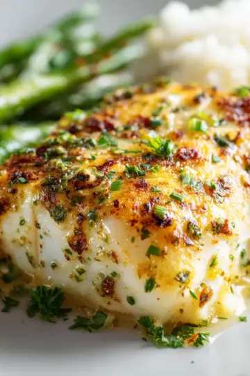 Garlic Parmesan Baked Halibut