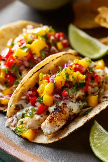 Baja Fish Tacos with Mango Salsa