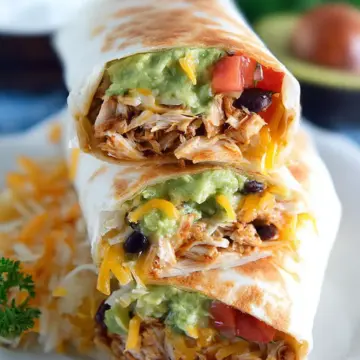Seven Layer Chicken Burritos