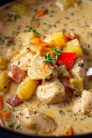 Slow Cooker White Wine Chicken Stew