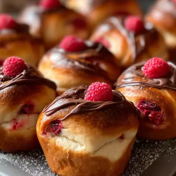 Chocolate Raspberry Brioche Buns