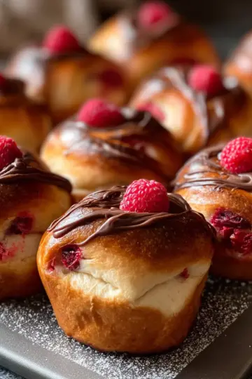 Chocolate Raspberry Brioche Buns