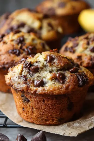 Moist Banana Chocolate Chip Muffins
