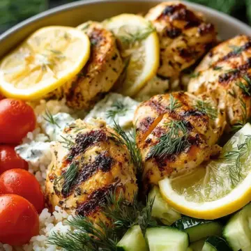 Mediterranean Lemon Dill Chicken Bowls