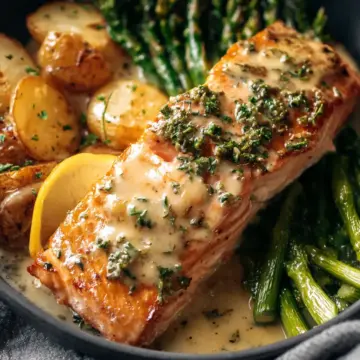 Baked Salmon with Amazing Lemon Sauce