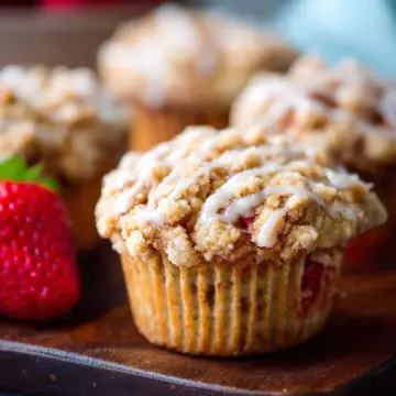 Strawberry Crumb Cake Muffins