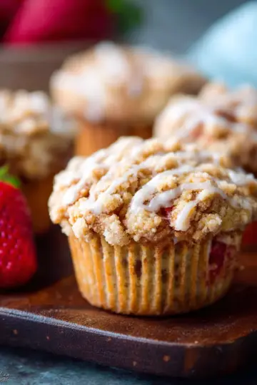 Strawberry Crumb Cake Muffins