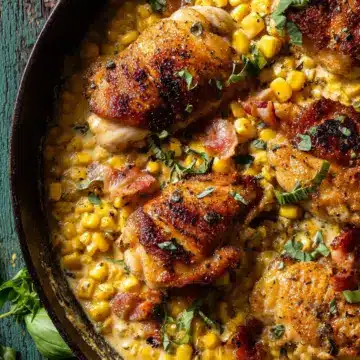 Garlic Butter Creamed Corn Chicken.