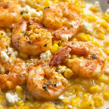 Creamed Corn with Old Bay Shrimp