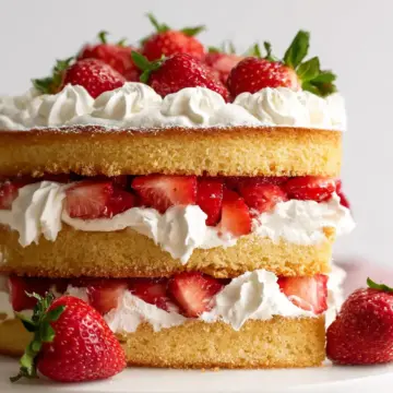 Strawberry Shortcake Cake with Mascarpone Cream