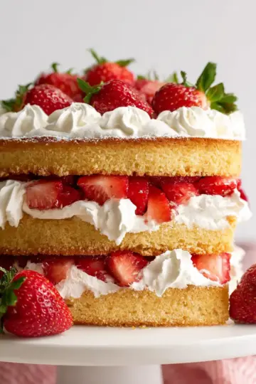 Strawberry Shortcake Cake with Mascarpone Cream