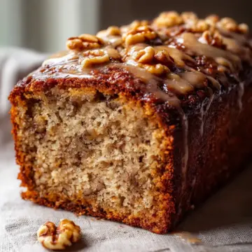 Easy Banana Nut Bread with Walnuts & Cinnamon Swirl Recipe