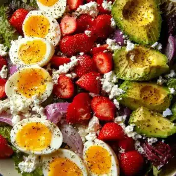 Easter Garden Salad with Feta, Hard-Boiled Eggs, and Fresh Fruits Recipe