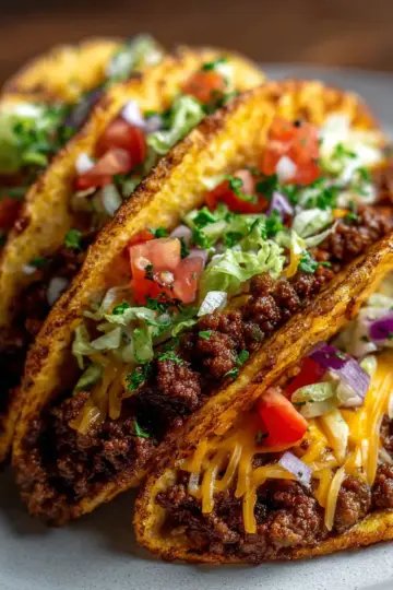 Crispy Beef Blackstone Smash Taco Recipe with Cheese Delight