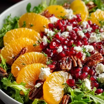 Festive Christmas Salad with Citrus, Pomegranate, and Feta Recipe