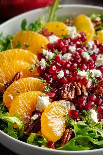 Festive Christmas Salad with Citrus, Pomegranate, and Feta Recipe
