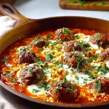 Cozy Meatball Lasagna Soup