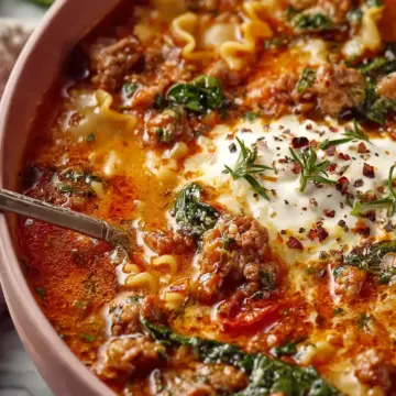 Mouthwatering Spicy Lasagna Soup