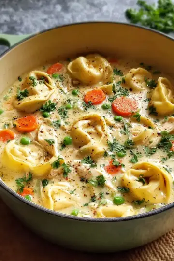 Classic Creamy Chicken Tortellini Soup