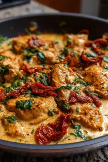 Creamy Keto Sun-Dried Tomato Chicken Skillet