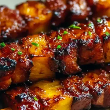 Pineapple BBQ Pork Skewers
